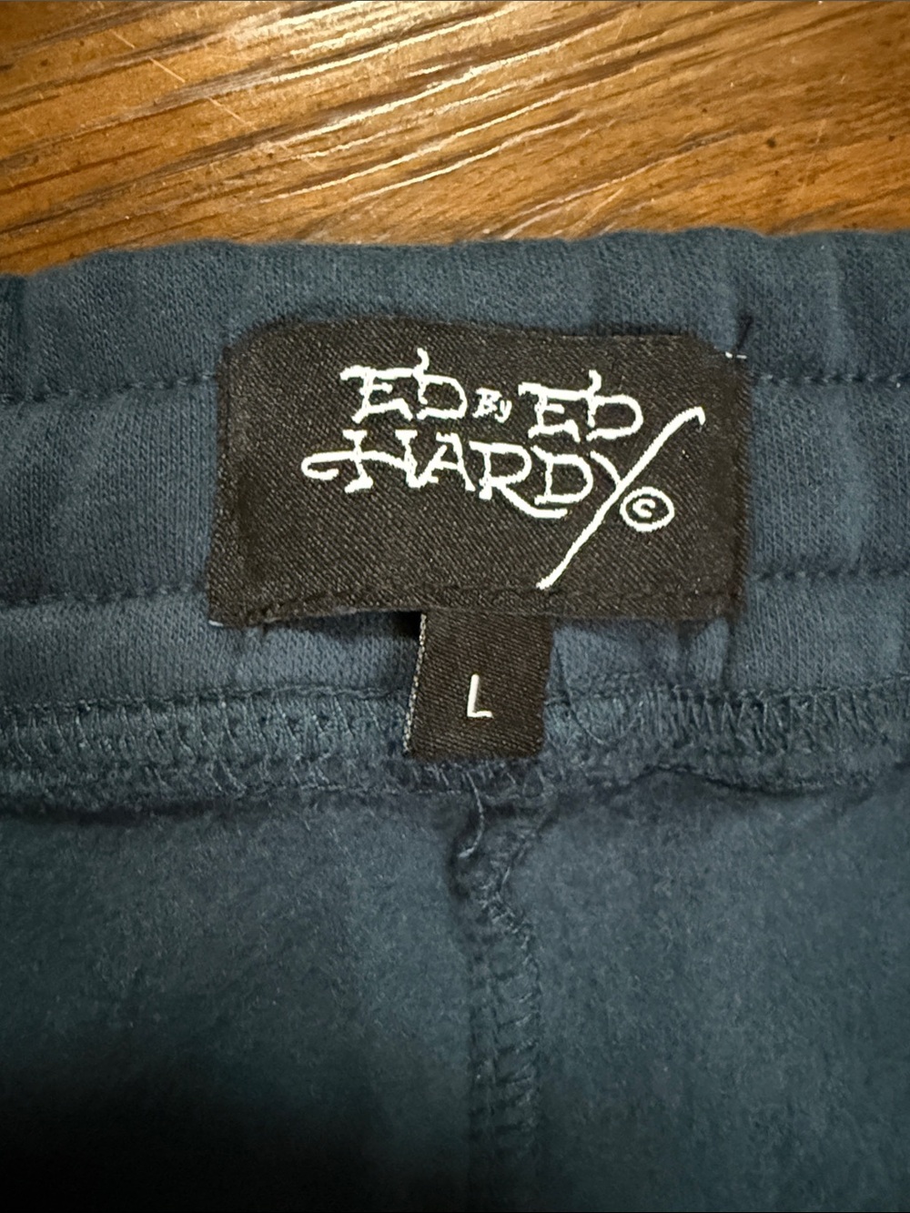 Ed Hardy Women’s Blue Drawstring Wide-Leg Sweatpants. Size L. - Picture 10 of 15